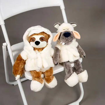 Cute Robe Sloth vs. Robe Wolf Plush Toy