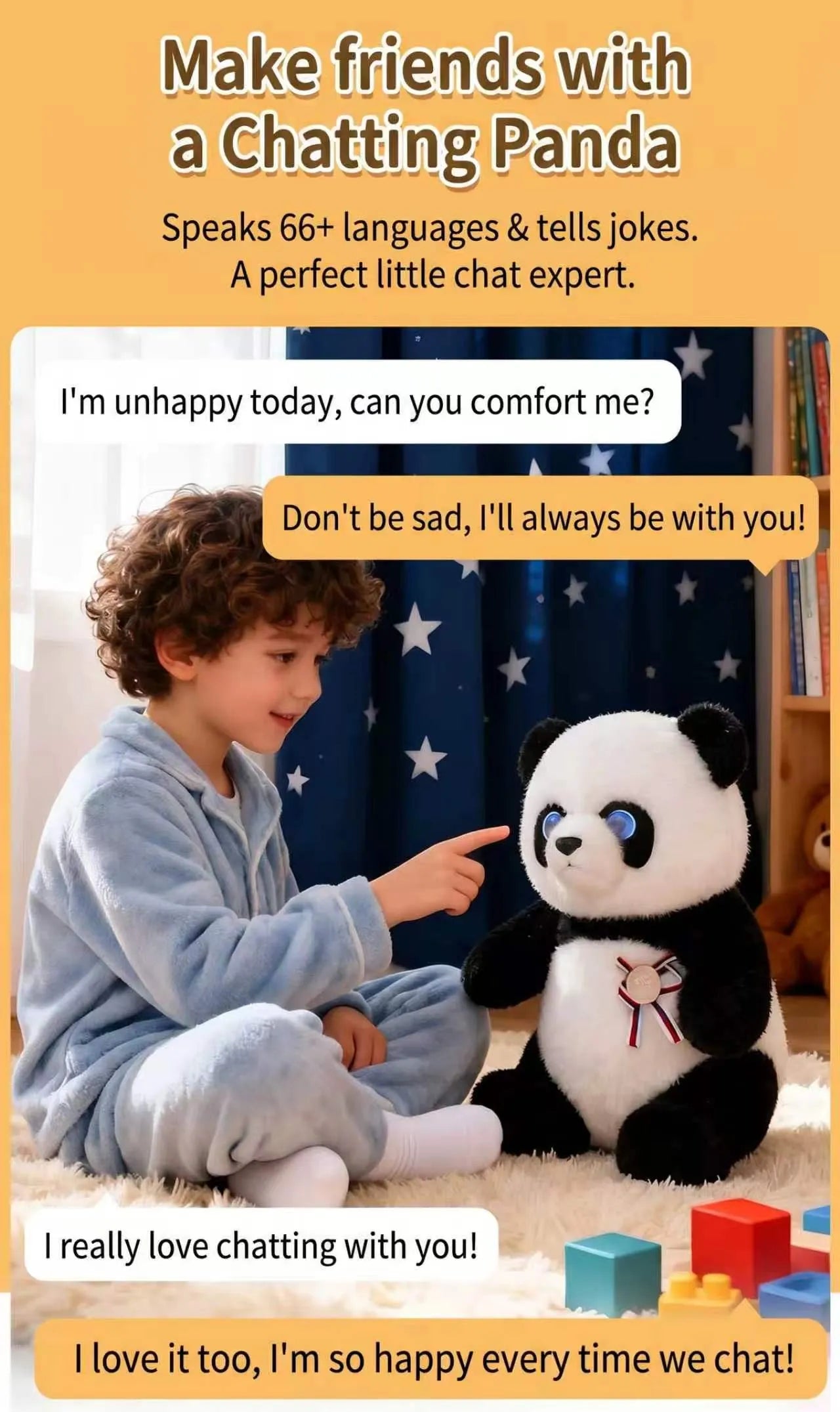 Cute AI Panda Robot Plush Toy