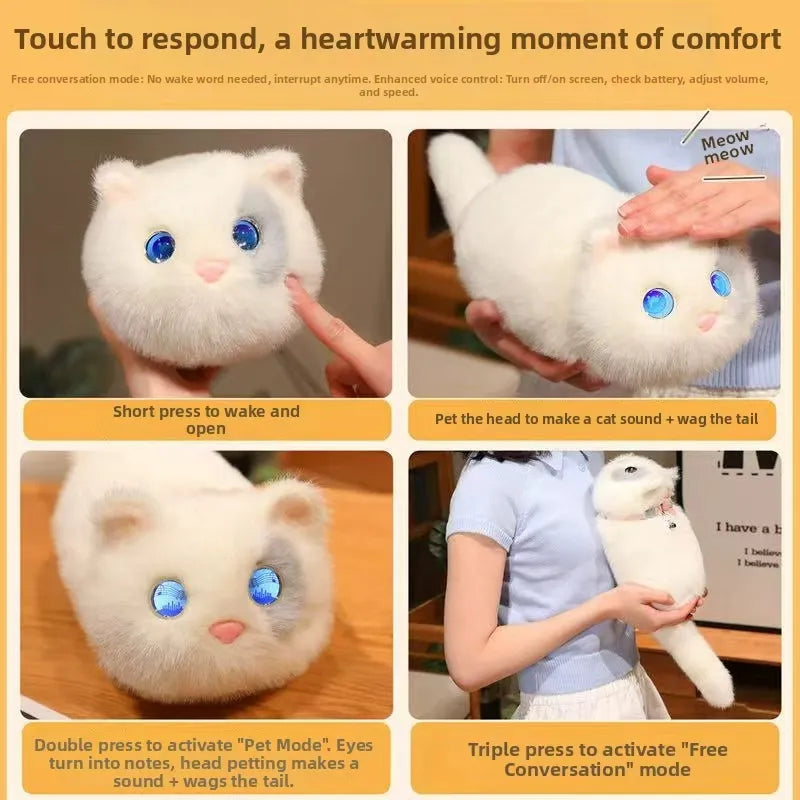 Cute AI Lying Cat Plush Toy