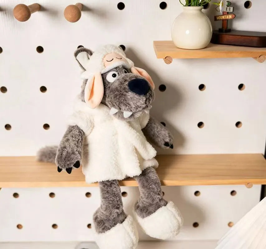 Cute Robe Sloth vs. Robe Wolf Plush Toy