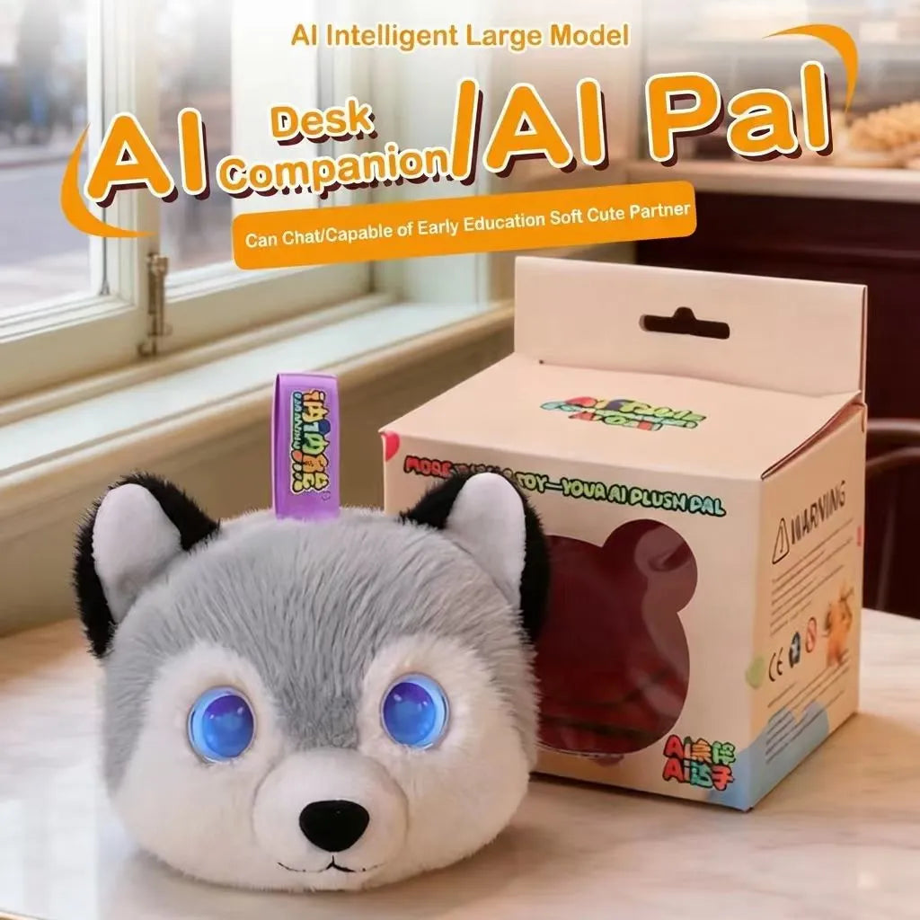 Cute AI Desk Buddy Husky Plush Toy