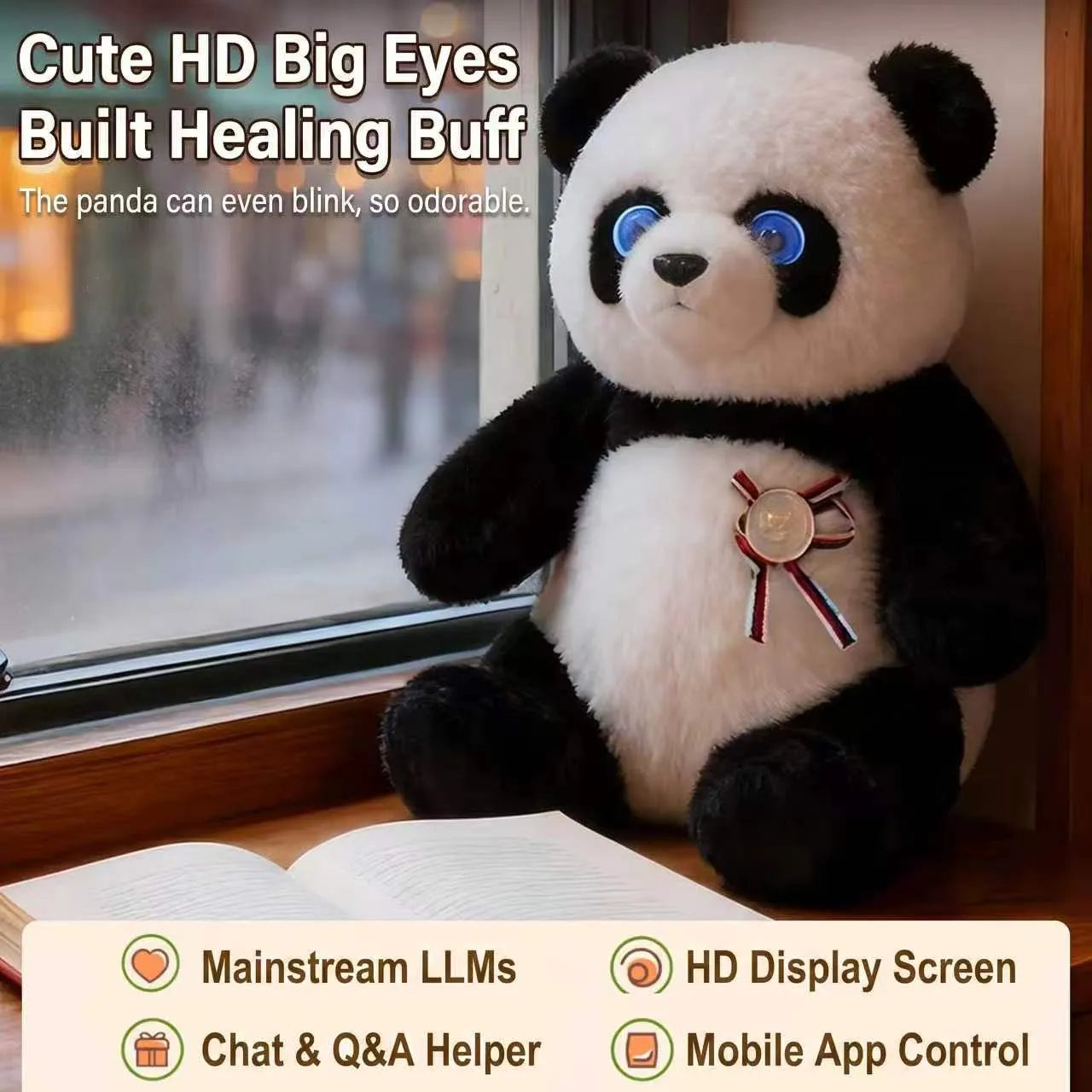 Cute AI Panda Robot Plush Toy