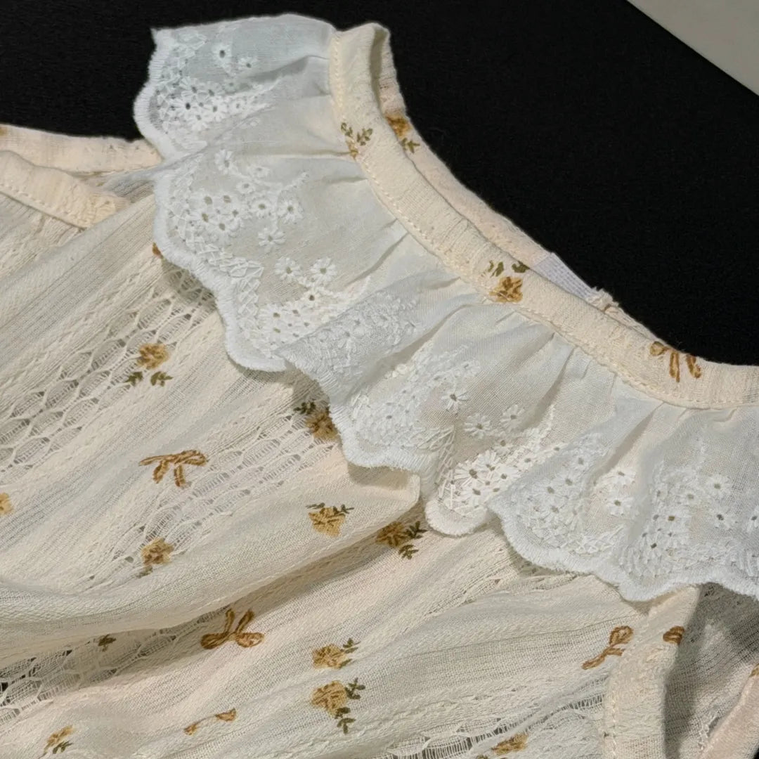 Vintage Floral Lace Plushie Romper Dress (Dress Only)