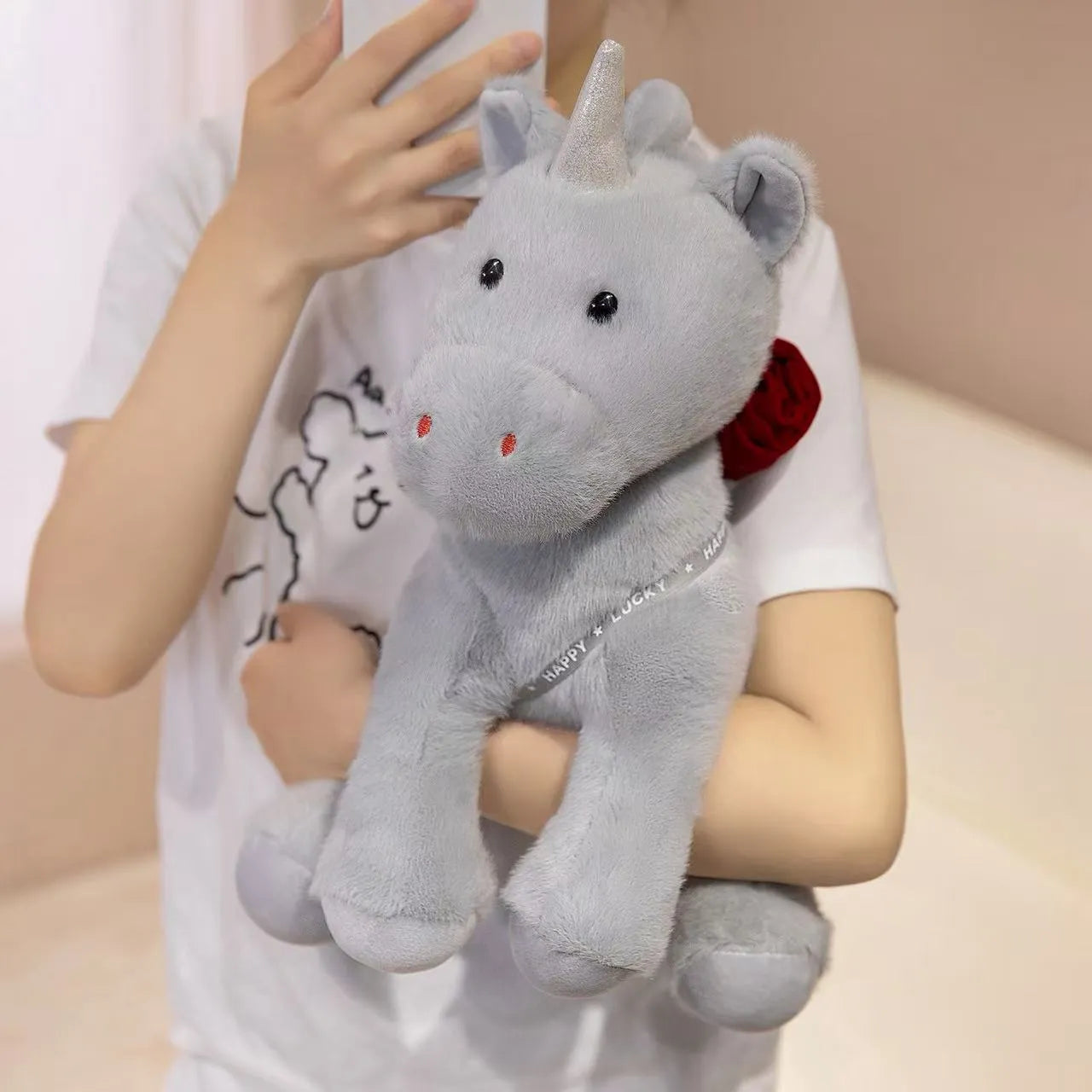 Cute Rose Unicorn Plush Toy
