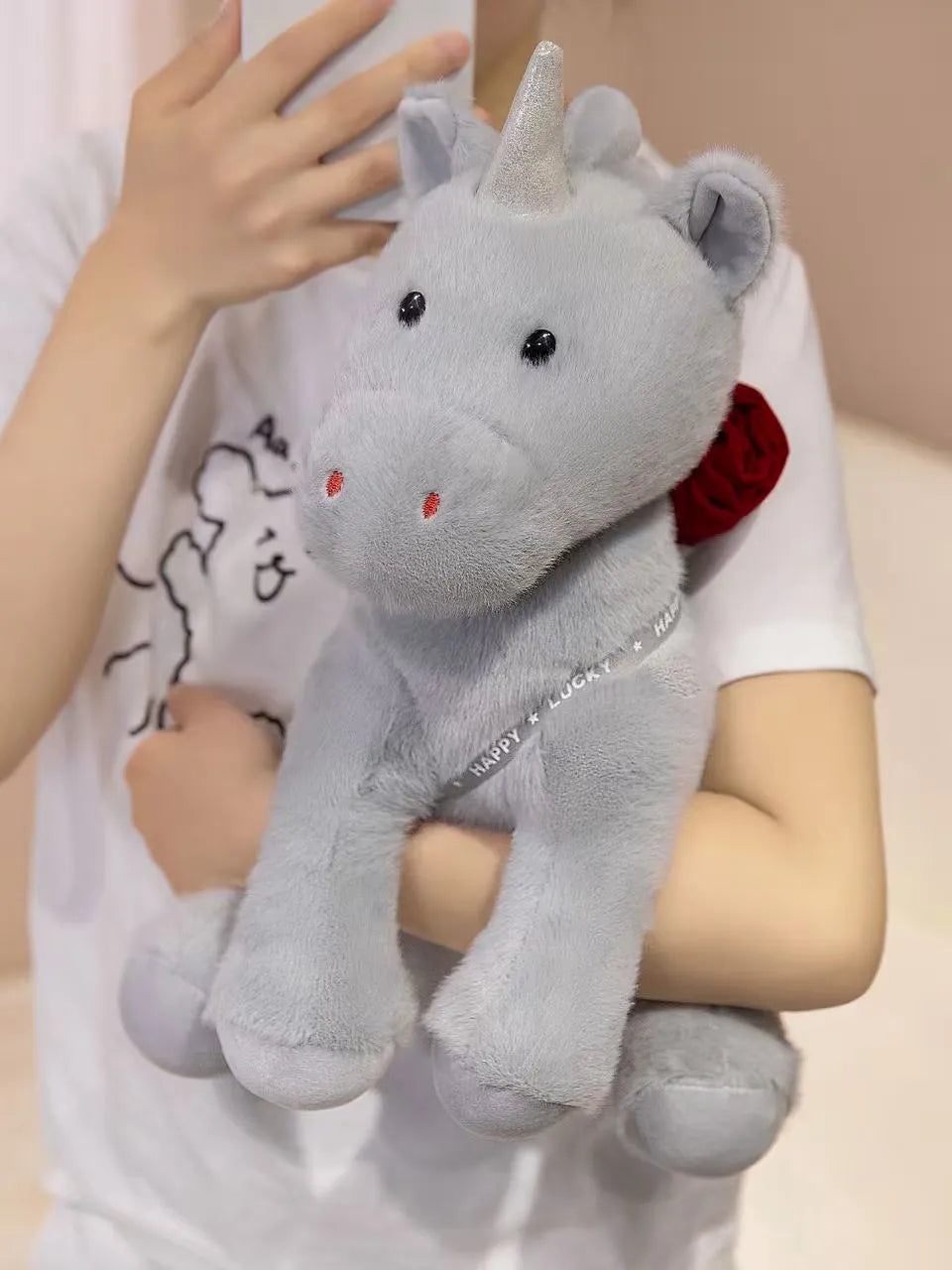 Cute Rose Unicorn Plush Toy